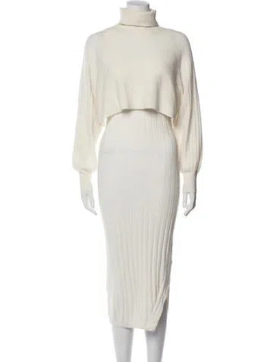 Pre-owned Safiyaa Wool Dress Set In Neutral