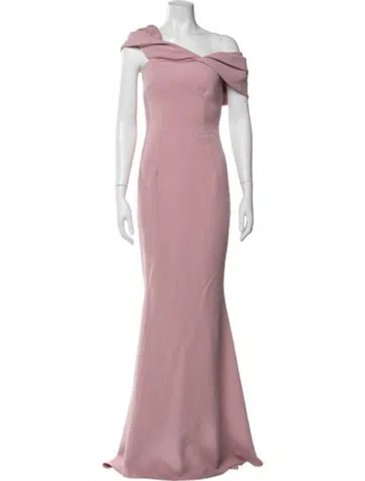 Pre-owned Safiyaa Wool Long Dress In Pink