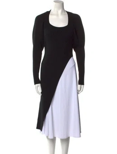 Pre-owned Safiyaa Wool Scoop Neck Sweater W/ Tags In Black