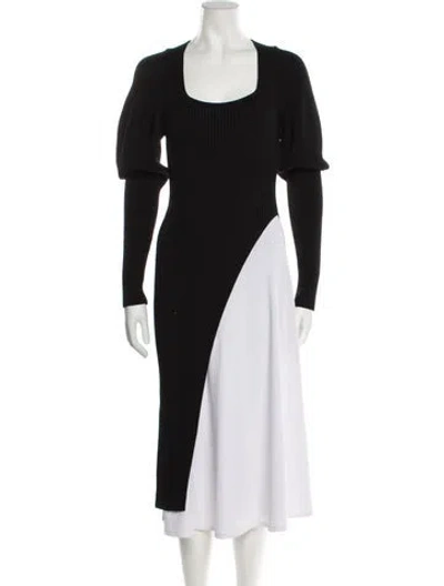 Pre-owned Safiyaa Wool Square Neckline Sweater In Black