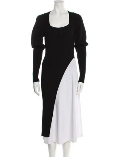 Pre-owned Safiyaa Wool Square Neckline Sweater In Black