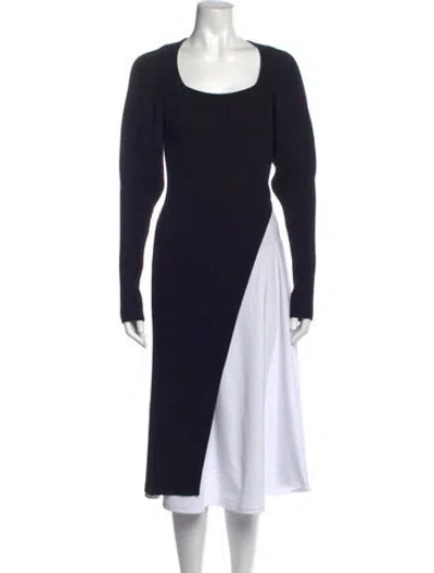 Pre-owned Safiyaa Wool Square Neckline Sweater In Blue