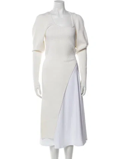 Pre-owned Safiyaa Wool Square Neckline Tunic W/ Tags In Neutral