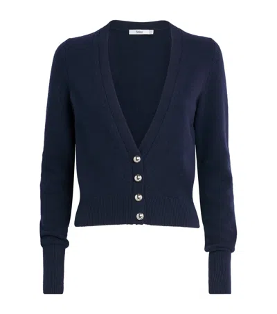 Safiyaa Wool-cashmere Cardigan In Navy