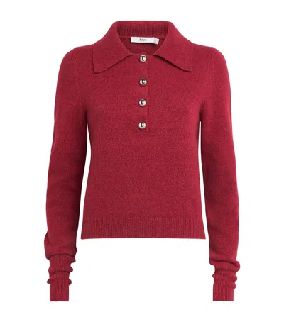 Safiyaa Wool-cashmere Polo Sweater In Red