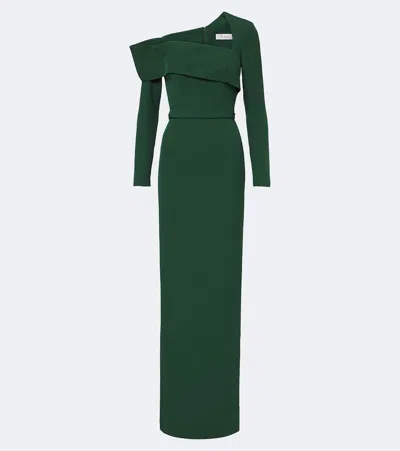 Safiyaa Yemihma One-shoulder Crêpe Gown In Green
