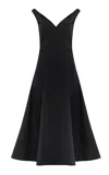 Safiyaa Yesim Off-the-shoulder Cotton And Satin Midi Dress In Black