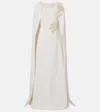 Safiyaa Yuna Faux Pearl-embellished Crêpe Gown In White