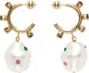 Safsafu Gold Pearl Jelly Heart Earrings In Gold/multi