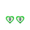 Safsafu Neon Heart-shaped Earrings In Green