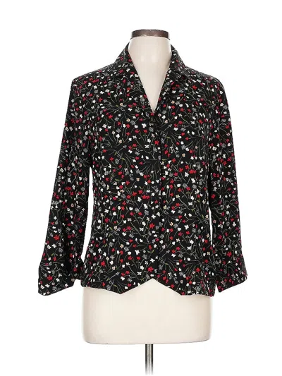 Pre-owned Sag Harbor 3/4 Sleeve Blouse In Black