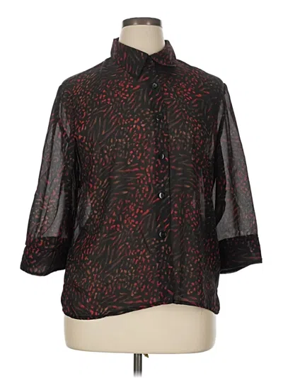Pre-owned Sag Harbor 3/4 Sleeve Blouse In Black