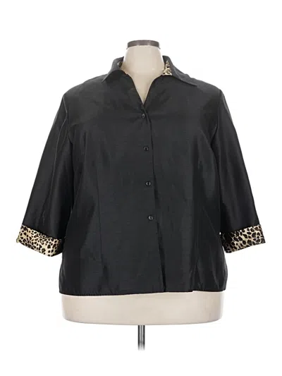 Pre-owned Sag Harbor 3/4 Sleeve Blouse In Black
