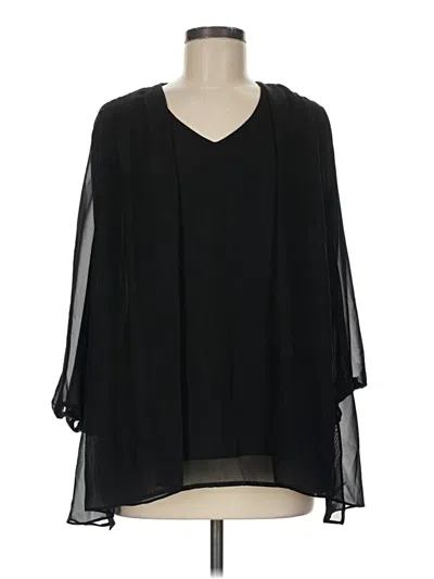 Pre-owned Sag Harbor 3/4 Sleeve Blouse In Black
