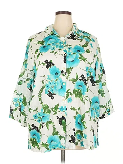 Pre-owned Sag Harbor 3/4 Sleeve Blouse In Blue