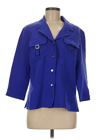Pre-owned Sag Harbor 3/4 Sleeve Blouse In Blue