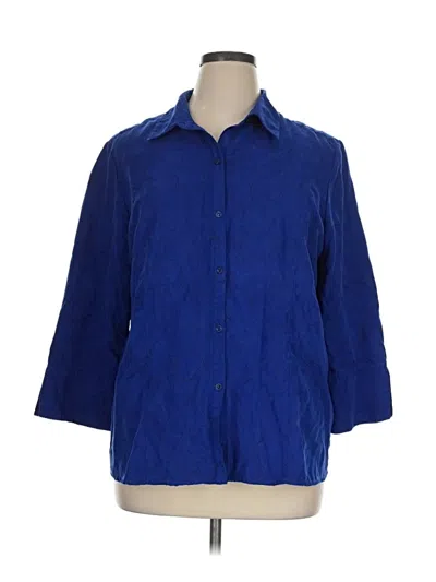 Pre-owned Sag Harbor 3/4 Sleeve Blouse In Blue