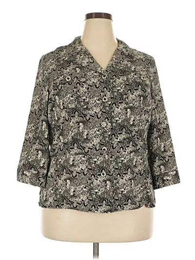 Pre-owned Sag Harbor 3/4 Sleeve Blouse In Gray