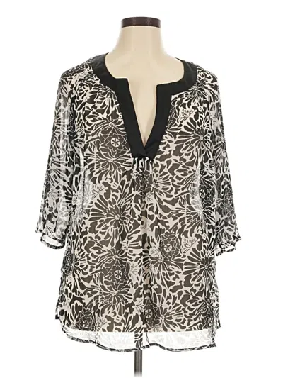 Pre-owned Sag Harbor 3/4 Sleeve Blouse In Gray