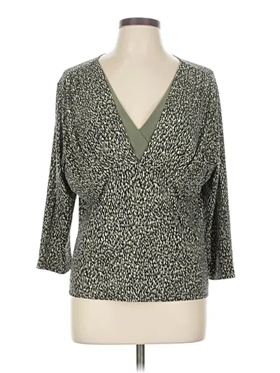 Pre-owned Sag Harbor 3/4 Sleeve Blouse In Green