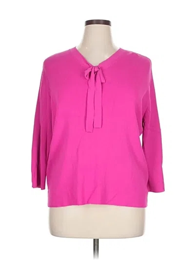 Pre-owned Sag Harbor 3/4 Sleeve Blouse In Pink