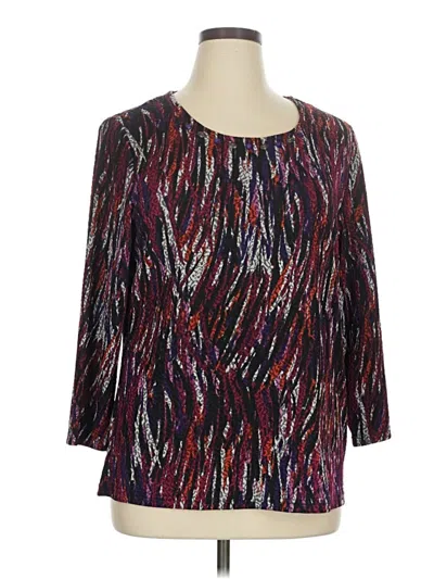 Pre-owned Sag Harbor 3/4 Sleeve Blouse In Purple