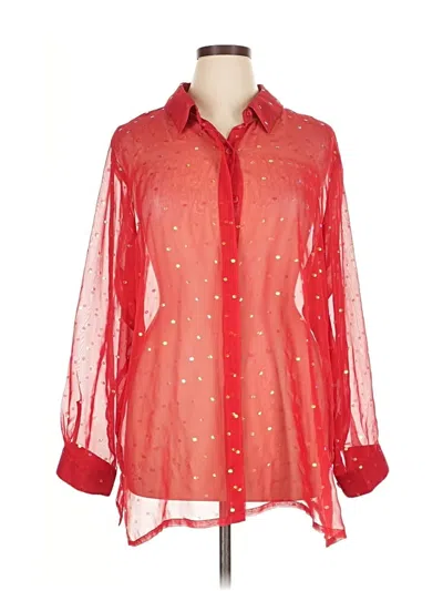 Pre-owned Sag Harbor 3/4 Sleeve Blouse In Red
