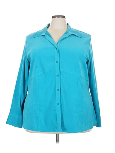 Pre-owned Sag Harbor 3/4 Sleeve Blouse In Teal