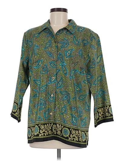 Pre-owned Sag Harbor 3/4 Sleeve Blouse In Teal