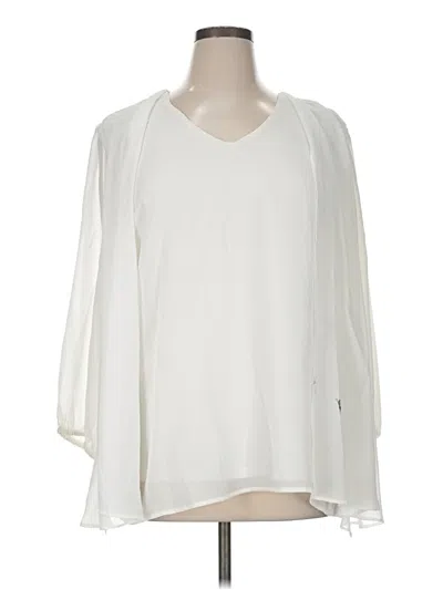 Pre-owned Sag Harbor 3/4 Sleeve Blouse In White