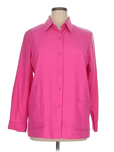 Pre-owned Sag Harbor 3/4 Sleeve Button Down Shirt In Pink