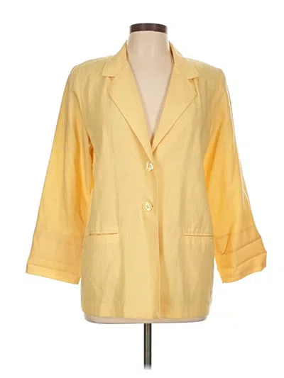 Pre-owned Sag Harbor 3/4 Sleeve Button Down Shirt In Yellow