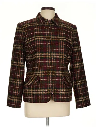 Pre-owned Sag Harbor Blazer Jacket In Burgundy