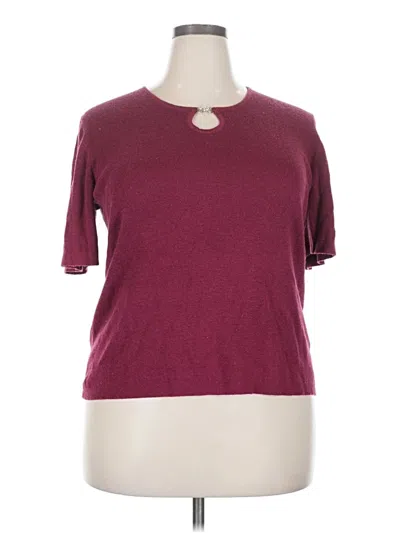 Pre-owned Sag Harbor Cardigan Sweater In Burgundy