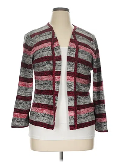Pre-owned Sag Harbor Cardigan Sweater In Burgundy