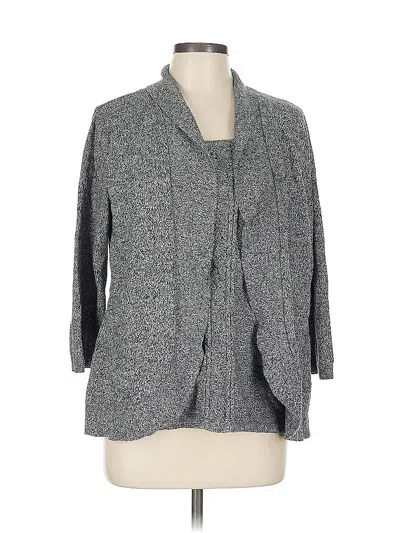 Pre-owned Sag Harbor Cardigan Sweater In Gray