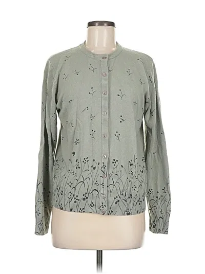 Pre-owned Sag Harbor Cardigan Sweater In Green