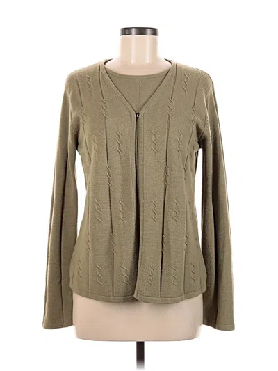 Pre-owned Sag Harbor Cardigan Sweater In Green
