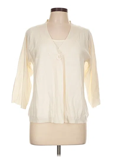 Pre-owned Sag Harbor Cardigan Sweater In Ivory