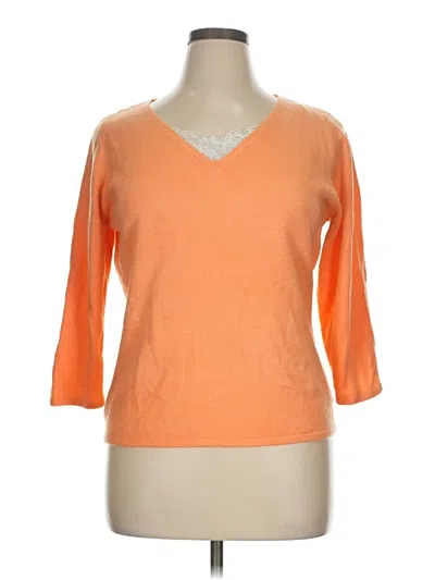 Pre-owned Sag Harbor Cardigan Sweater In Orange