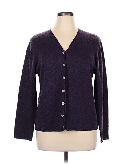 Pre-owned Sag Harbor Cardigan Sweater In Purple