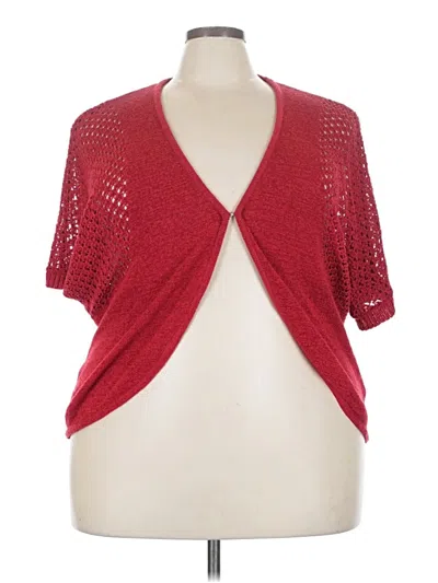 Pre-owned Sag Harbor Cardigan Sweater In Red