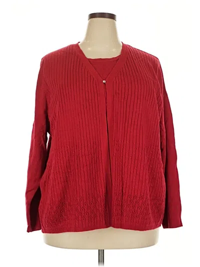 Pre-owned Sag Harbor Cardigan Sweater In Red