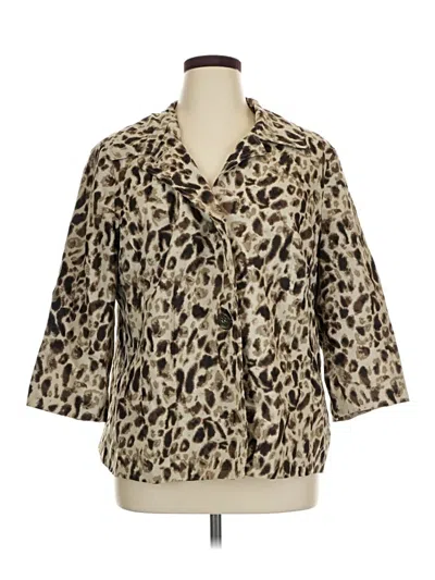 Pre-owned Sag Harbor Faux Fur Jacket In Tan