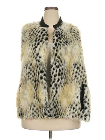 Pre-owned Sag Harbor Faux Fur Vest In Gold