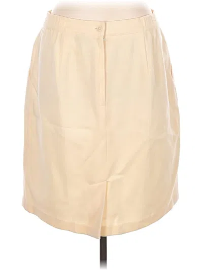 Pre-owned Sag Harbor Faux Leather Skirt In Ivory