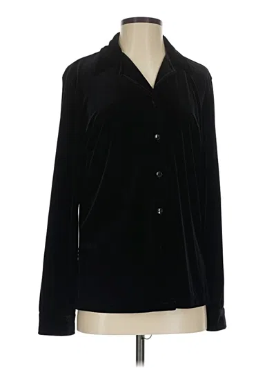 Pre-owned Sag Harbor Long Sleeve Blouse In Black