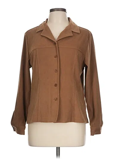 Pre-owned Sag Harbor Long Sleeve Blouse In Brown