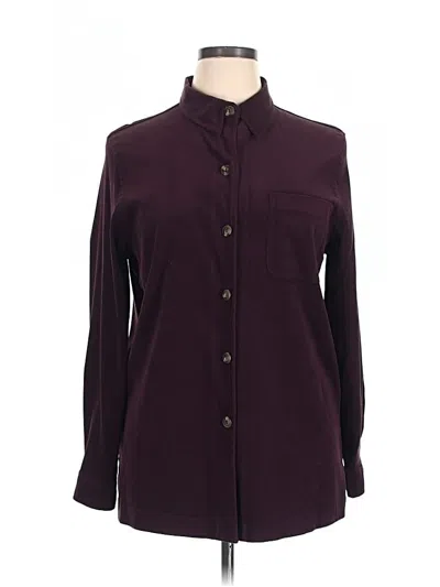 Pre-owned Sag Harbor Long Sleeve Blouse In Burgundy