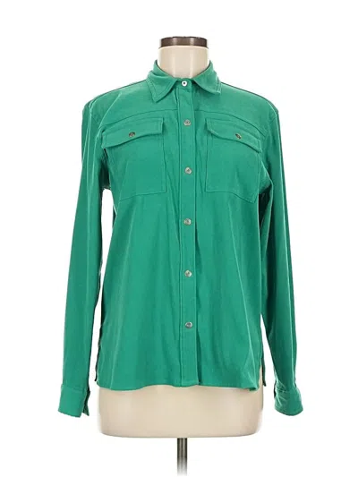 Pre-owned Sag Harbor Long Sleeve Blouse In Green